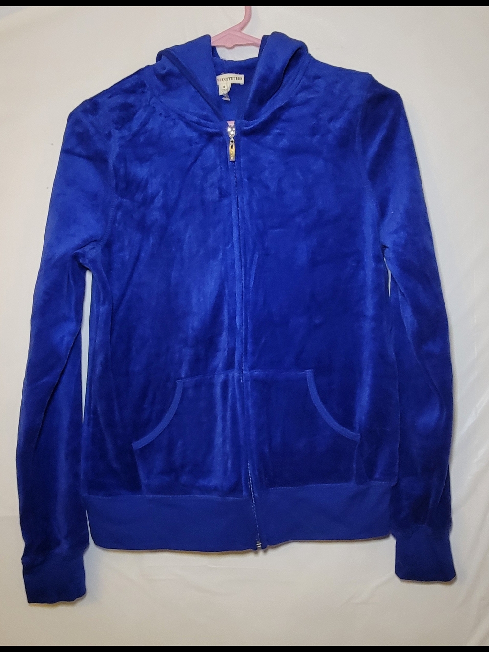 Zenana Outfitters Royal Blue Velour Zip Hoodie